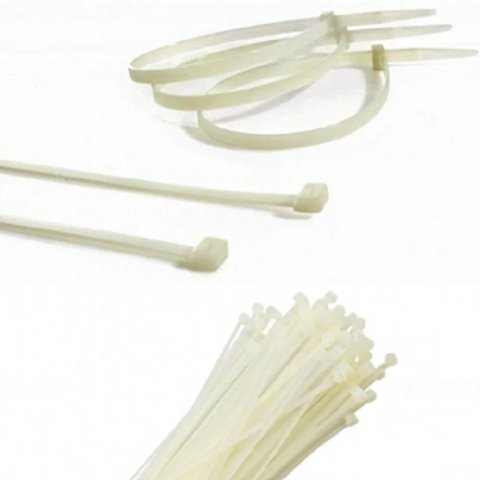 Abraçadeira de Nylon 1000 Uni Cinta Plastica Enforca 140mm x 3.5mm Gato Branco