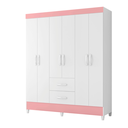 Ver imagem 2 de Guarda Roupa Meraki 6 Portas Branco Rosa