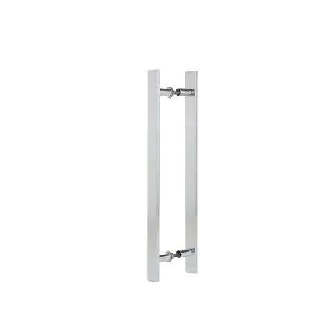 Puxador Duplo Alumínio 40cm Porta Pivotante Madeira/vidro