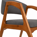 Ver imagem 5 de Kit 8 Cadeiras de Jantar Gabriela Madeira em Linho Estofada:Cinza Grafite Linho/Cerejeira