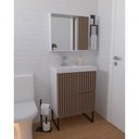 Ver imagem 2 de Gabinete para Banheiro com Pé Ferrara 80 Cm Branco/jequitiba