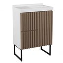 Ver imagem 1 de Gabinete para Banheiro com Pé Ferrara 80 Cm Branco/jequitiba