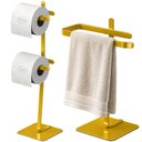 Ver imagem 4 de Porta Papel Higiênico de Chão e Toalha Lavabo Dourado Oslo.D