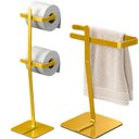 Ver imagem 5 de Porta Papel Higiênico de Chão e Toalha Lavabo Dourado Oslo.D
