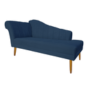Ver imagem 3 de Recamier Divã Pés Palito para Sala Cecilia 1.60cm Suede Azul Marinho - Incasa Decor