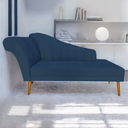 Ver imagem 2 de Recamier Divã Pés Palito para Sala Cecilia 1.60cm Suede Azul Marinho - Incasa Decor