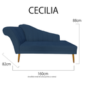 Ver imagem 6 de Recamier Divã Pés Palito para Sala Cecilia 1.60cm Suede Azul Marinho - Incasa Decor