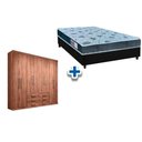 Ver imagem 1 de Cama Box Casal + Colchão D45 Cecina + Guarda Roupa Master 8.6 Atacama
