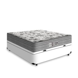 Cama Box Baú Viúva + Colchão de molas ensacadas Evolution Probel/Prodormir 128x188x74 CM:branco - 2