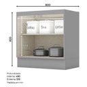 Ver imagem 3 de Balcão 2 Portas 80 cm Nova York Cinza – Henn