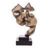 Figura De Resina Decorativa Face Namorados Wolff Dourada e Preta - 2