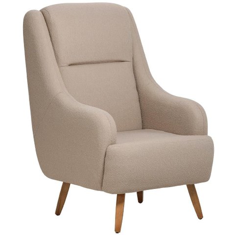 Poltrona de Amamentação Fixa Pés Manu Fábula D02 Bouclê Marrom Claro B-122 - Lyam Decor