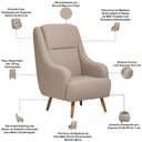 Ver imagem 4 de Poltrona de Amamentação Fixa Pés Manu Fábula D02 Bouclê Marrom Claro B-122 - Lyam Decor
