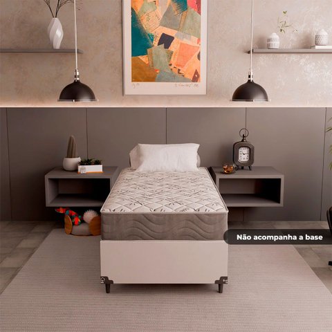 Colchão Solteiro e-Shop Casa D33 One Face - 17x88x188cm - Suede Cinza