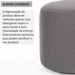 Kit 02 Puff Perse Redondo Decorativo Tecido Linho Puffe Banqueta - 5
