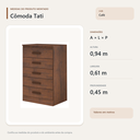 Ver imagem 3 de Cômoda Tati 5 Gavetas para Quarto Café Formimóveis