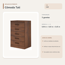 Ver imagem 4 de Cômoda Tati 5 Gavetas para Quarto Café Formimóveis