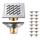 Ver imagem 2 de Ralo Inox 10x10 Kit 16 Uni Banheiro Anti Odor Anti Inseto Jardim Quintal Lavabo Box Seguro Higienico