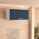Ver imagem 1 de Armário de Cozinha Aéreo Amara 80x36cm com Porta Basculante Branco/Azul 250024