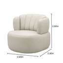 Ver imagem 3 de Poltrona Decorativa Cheval Giratória 360° em Couro Livintus Leather