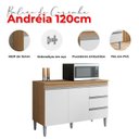 Ver imagem 6 de Balcão de Cozinha com Tampo 120cm e Armário Aéreo Andreia Amêndoa Branco - Ajl