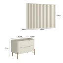 Ver imagem 2 de Conjunto Cabeceira e Mesa de Cabeceira 160cm Solteiro em Mdf Cor:luna com Dourado