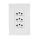 Ver imagem 1 de Tomada Elétrica Tripla Branca 20a Completa Linha I9 - Ilumi