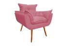 Ver imagem 4 de Kit Namoradeira + 2 Poltronas Decorativa Opala Suede Rosa Pés Madeira Mz Decor