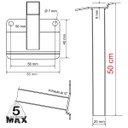 Ver imagem 3 de Suporte Refletor Inclinado Parede Braço 50 Cm Preto