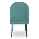 Ver imagem 7 de Kit 4 Cadeiras Poltrona de Jantar Ariel Suede Azul Turquesa Pés de Ferro Preto - Pallazio