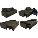 Ver imagem 7 de Sofá Cama Retrátil Reclinável 2.55m Cama Inbox Versátil com Pillow Top e Molas Velusoft Café