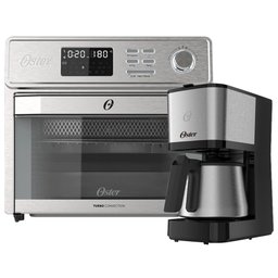 Kit Forno e Fryer 25l e Cafeteira Inox 1,2l Oster - 220v - 10