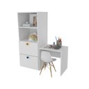 Ver imagem 1 de Organizador Gaveteiro com Mesa Rubi 100% Mdf + Eiffel Branca