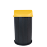 Lixeira Madeira Plástica 100 Litros - 70 Cm:cinza/amarelo - 3