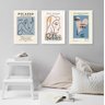 Kit 3 Quadros Artes Picasso Mulheres - Candy Colors 45x34cm - com Vidro:madeira Branca - 2