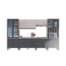 Cozinha Modulada Completa Cambará Quiditá 7 Peças Branco Grafite - 1