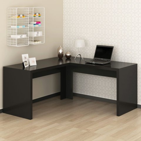Mesa de Canto para Escritório Office Angular Me4116 Preto