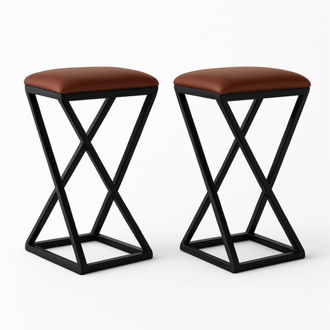 Kit 2 Banqueta Industrial 50 cm Moderno Cozinha Bancada Couro Sintético