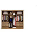 Ver imagem 3 de Guarda Roupa Casal Ripado 3 Portas 8 Gavetas Canastra Móveis Novo Horizonte - Cumaru