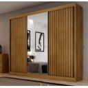 Ver imagem 1 de Guarda Roupa Casal Ripado 3 Portas 8 Gavetas Canastra Móveis Novo Horizonte - Cumaru