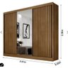 Guarda Roupa Casal Ripado 3 Portas 8 Gavetas Canastra Móveis Novo Horizonte - Cumaru - 2