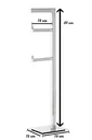 Ver imagem 3 de Papeleira Vertical Piso 2 Rolos Porta Papel Higiênico 50cm Banheiro Aço Inox Polido Brilhante Linha 