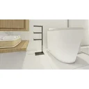 Ver imagem 2 de Papeleira Vertical Piso 2 Rolos Porta Papel Higiênico 50cm Banheiro Aço Inox Polido Brilhante Linha 