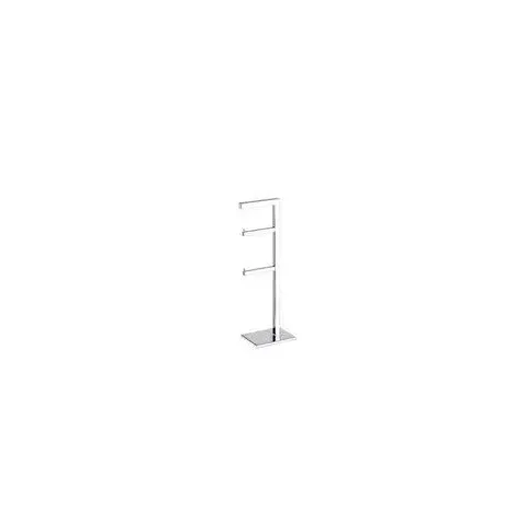 Papeleira Vertical Piso 2 Rolos Porta Papel Higiênico 50cm Banheiro Aço Inox Polido Brilhante Linha 