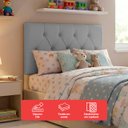 Ver imagem 4 de Cabeceira Painel Estofada Paris Suede Cinza Solteiro 90cm para Cama Box