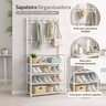 Arara Sapateira Organizadora com 4 Prateleiras e Ganchos para Calçados e Acessórios - 6