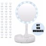 Espelho Luz Led Maquiagem 100 Und Articulado Portatil - 3