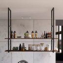 Ver imagem 2 de Prateleira Suspensa Estilo Industrial Ferro Preto