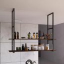 Ver imagem 3 de Prateleira Suspensa Estilo Industrial Ferro Preto