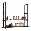 Ver imagem 4 de Prateleira Suspensa Estilo Industrial Ferro Preto